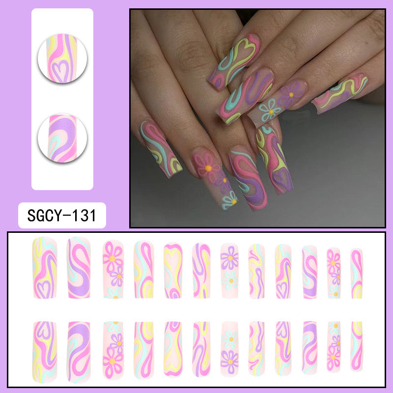 XL25 Floral Hues High-end Press on Nails