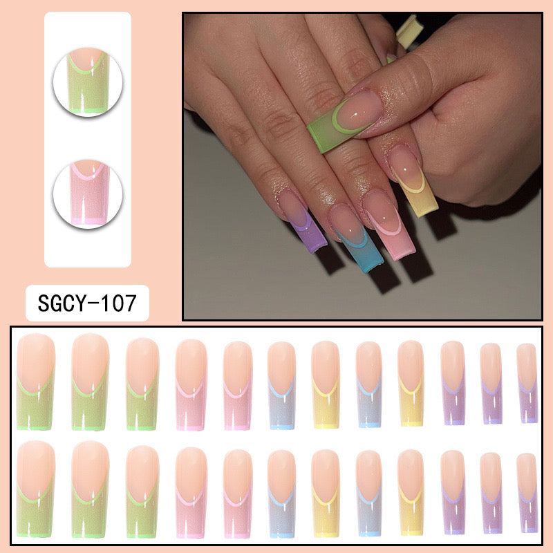 XL29 French Rainbow Dreams High-end Press on Nails