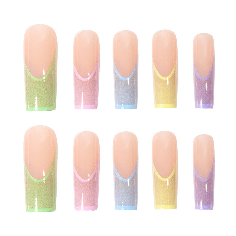 XL29 French Rainbow Dreams High-end Press on Nails