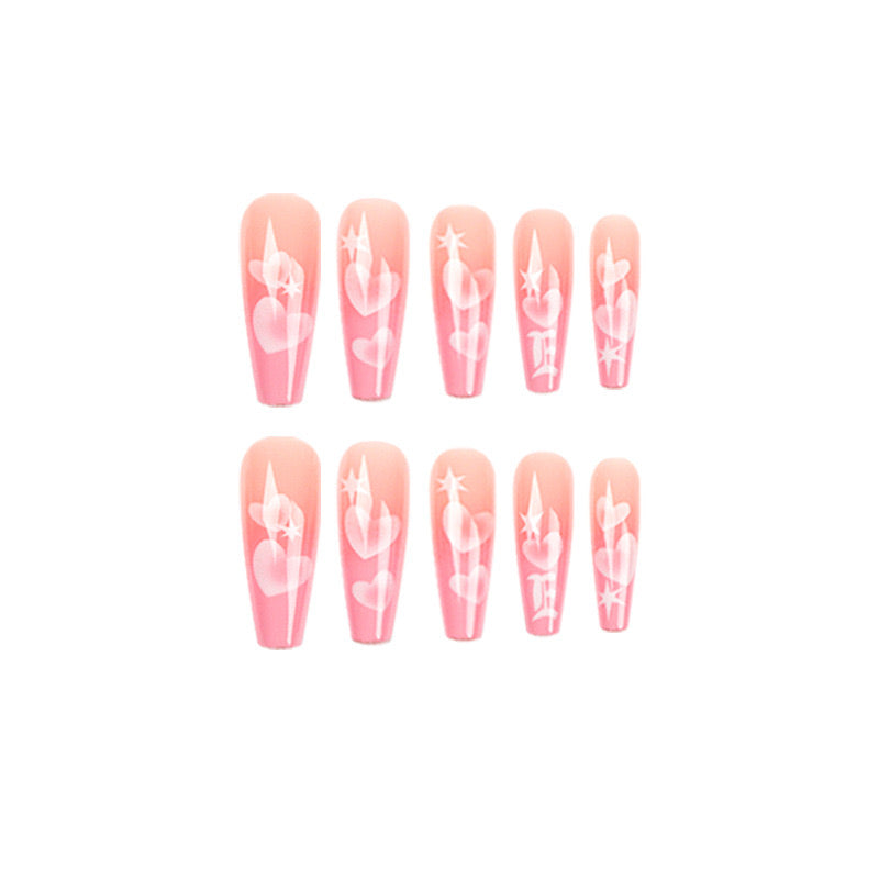 L26 Pink Heart Whispers High-end Press on Nails