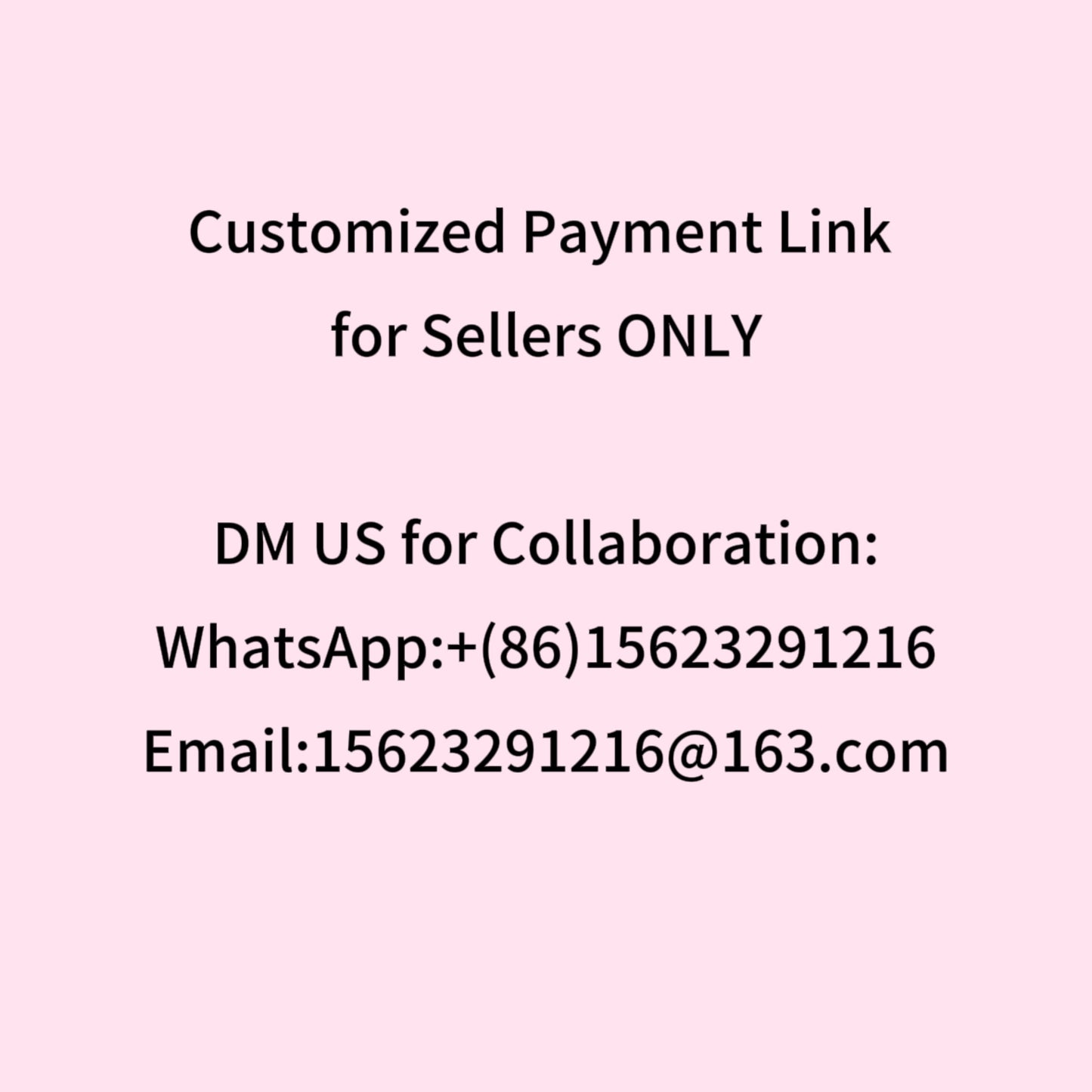 Customized Payment Link for Sellers ONLY