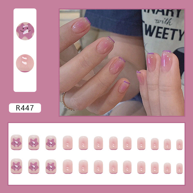 S68 Purple Enchanting Little Doll High-end Press on Nails