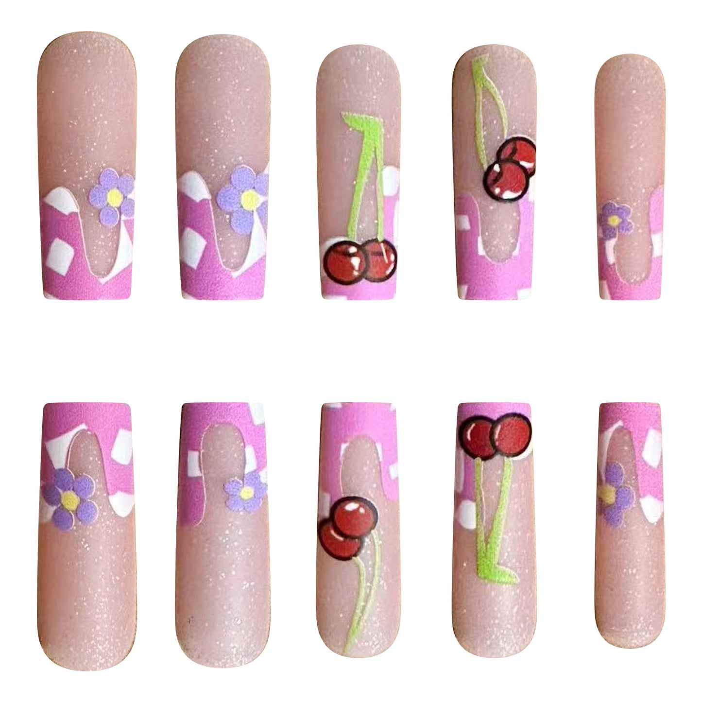 XL13 Pink Cherry Melody High-end Press on Nails