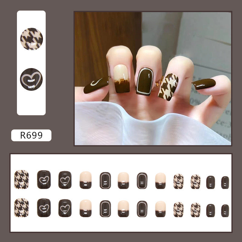 S45 Chestnut Love High-end Press on Nails