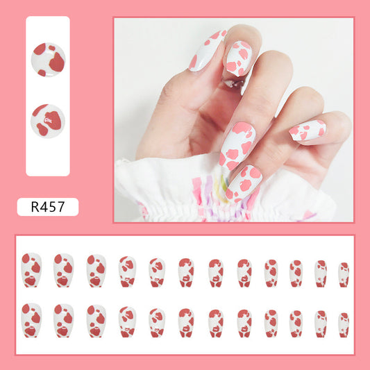 S21 Candy Milk Pattern High-end Press on Nails