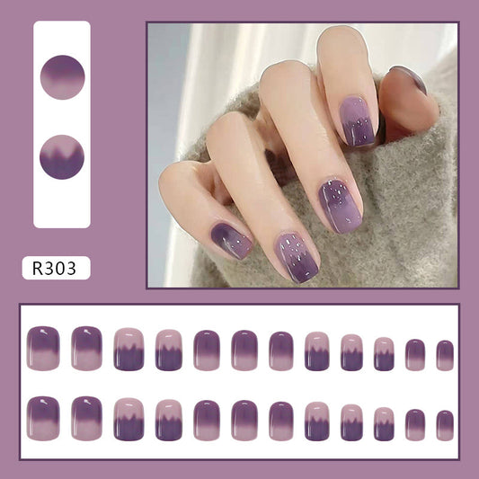 S04 Purple Melody Gradient High-end Press on Nails