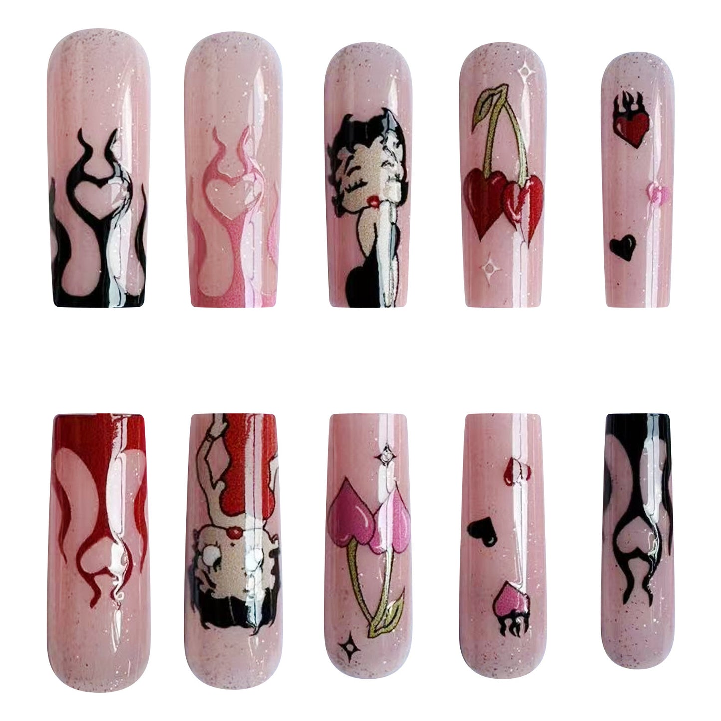 XL12 Little Cherry Princess High-end Press on Nails