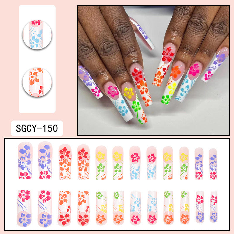 XL15 Vivid Retro Floral Haven High-end Press on Nails