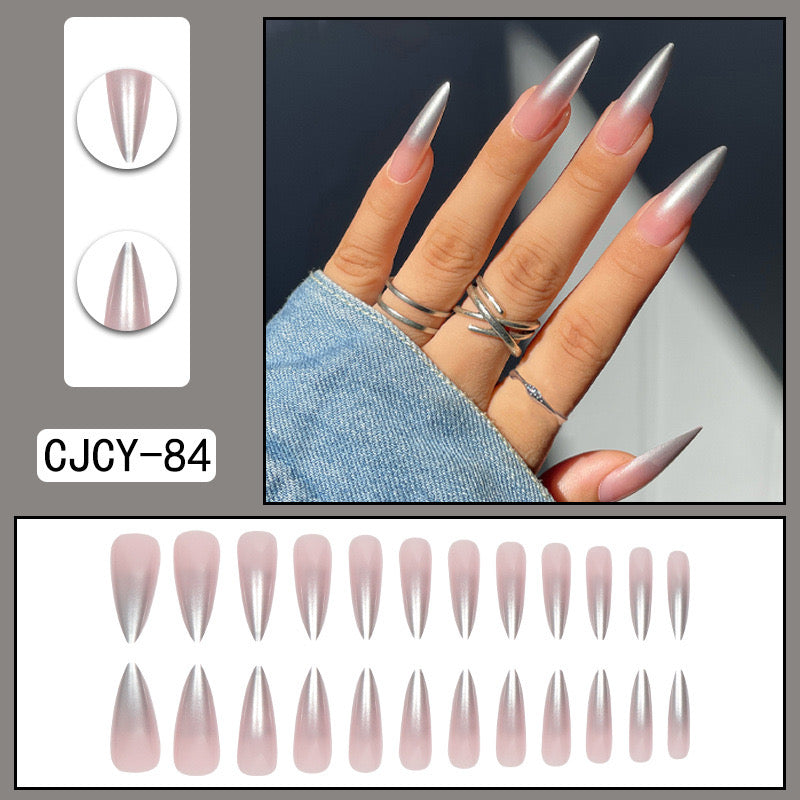 L31 Silver Flow High-end Press on Nails