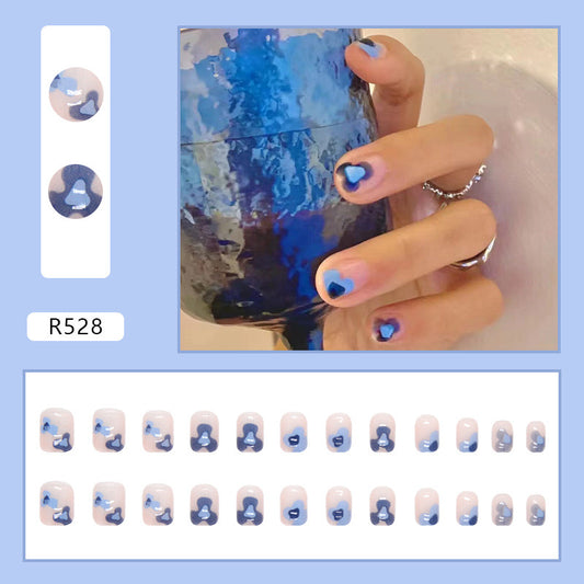 S67 Blue Dreamscape Doodles High-end Press on Nails