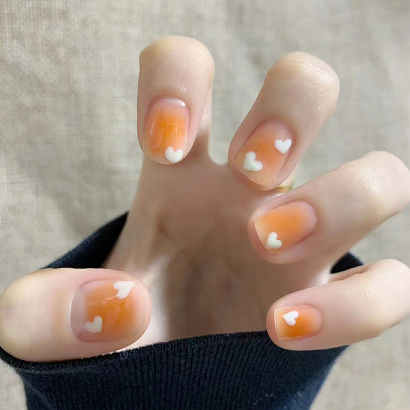 S08 Orange Bliss High-end Press on Nails