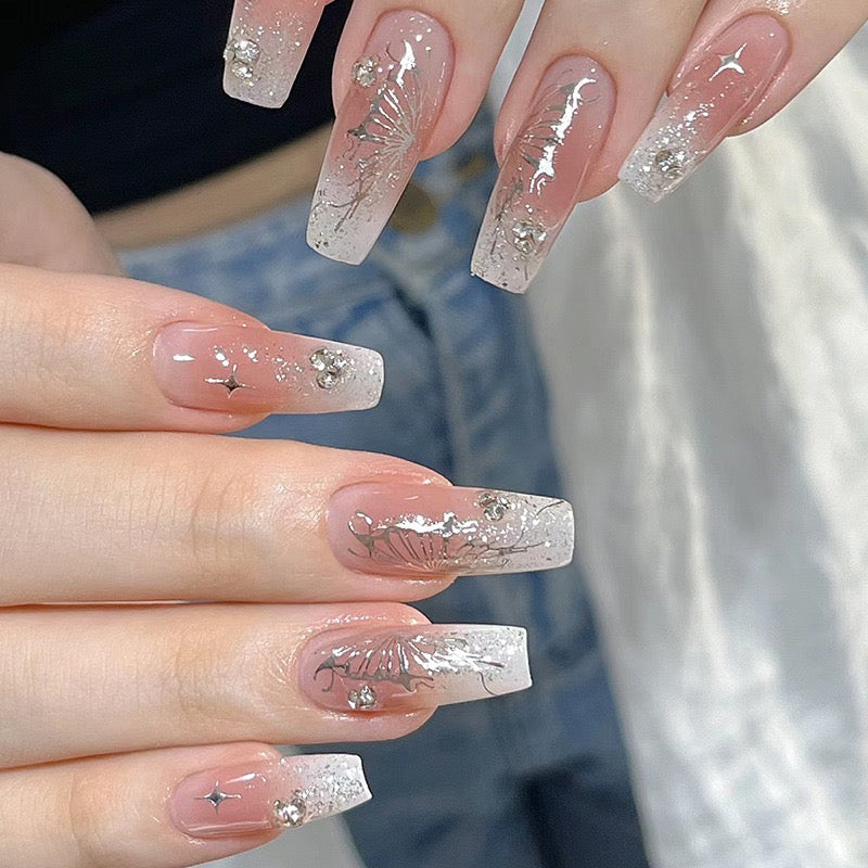 M58 Icy Butterfly Wonderland High-end Press on Nails