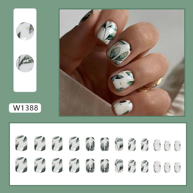 S81 Emerald Leaves Enchantment High-end Press on Nails