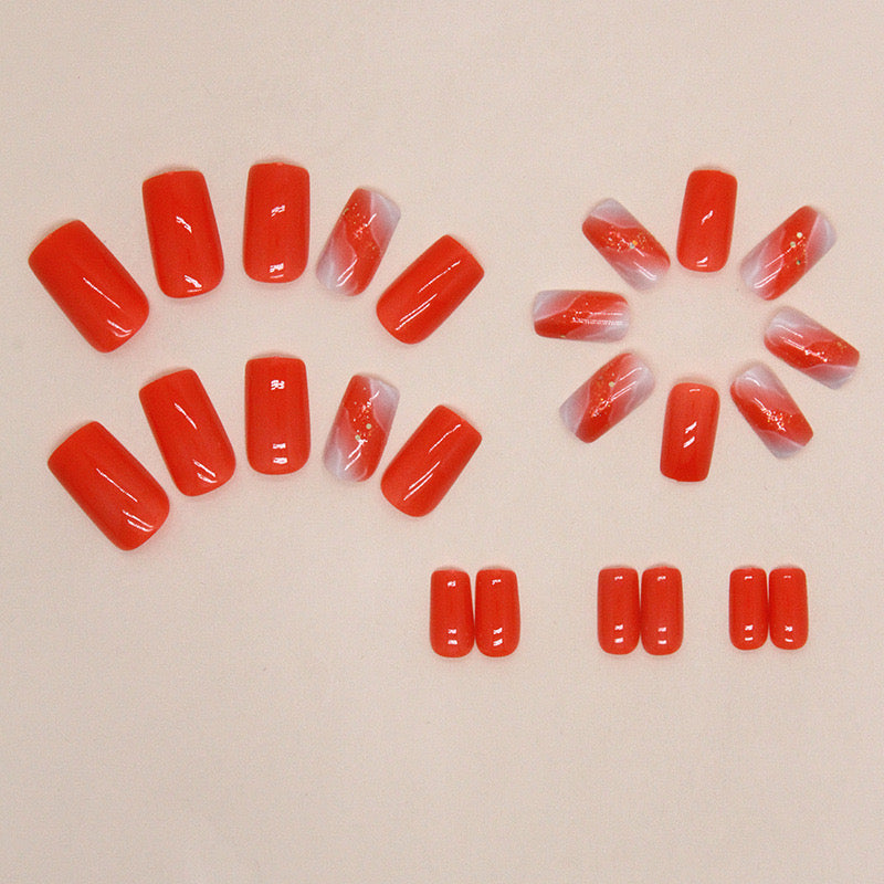 M57 Sparkling Orange Essence High-end Press on Nails