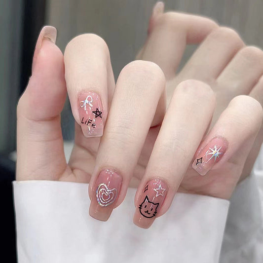 M49 Sweetheart Bunny Ears High-end Press on Nails