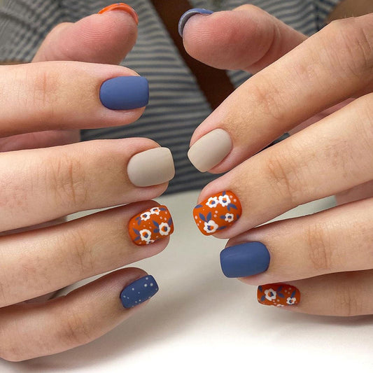 S80 Milk Brown Blooms High-end Press on Nails