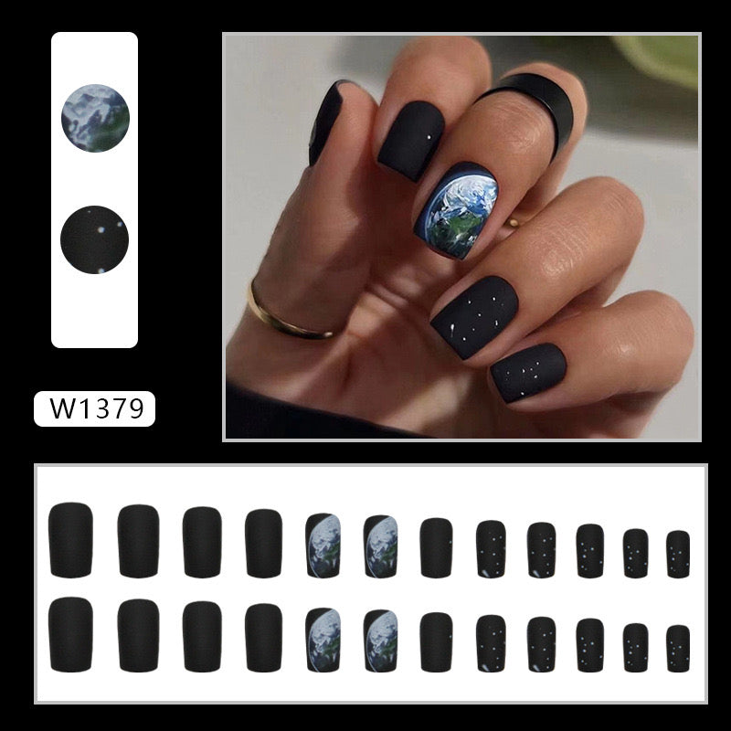 M46 Interstellar Ink Earth High-end Press on Nails