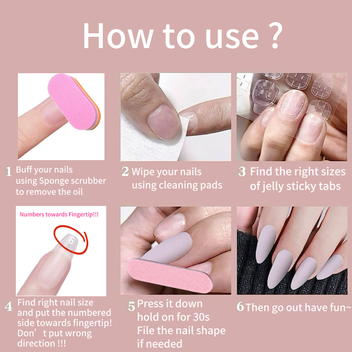 【Single one set-Free nail kit】24-pcs Durable Acrylic Reusable Presson Nails Onesize (LIVE SHOW)