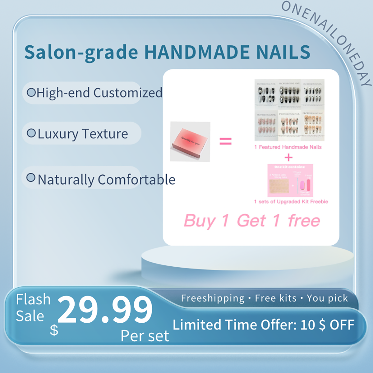 【Last-three days Special Flash Sale】29.99$ for 1/ 99.99$ for 10sets/SALON-GRADE HANDMADE NAILS