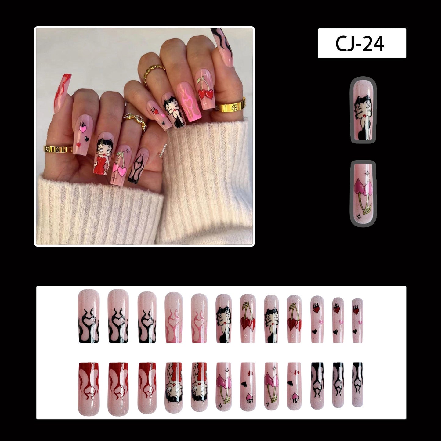 XL12 Little Cherry Princess High-end Press on Nails