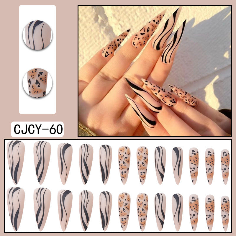 L37 Shadowy Stripes High-end Press on Nails