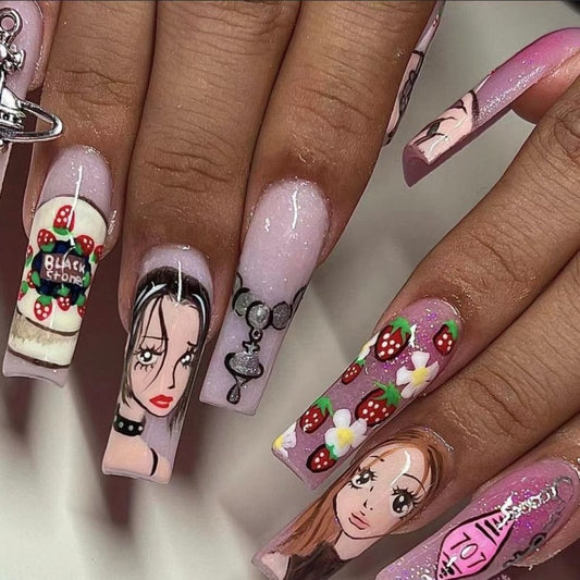 L39 Melancholy Strawberry Princess High-end Press on Nails