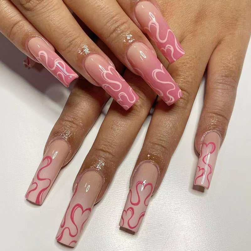 L50 Pink Heartstrings High-end Press on Nails