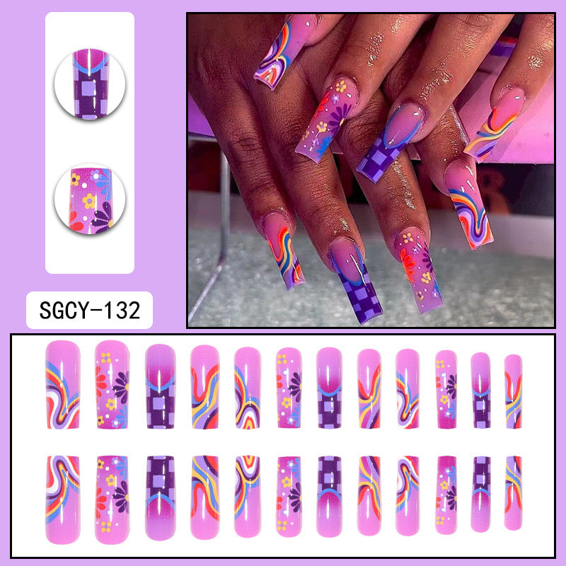 XL26 Dazzling Petals High-end Press on Nails