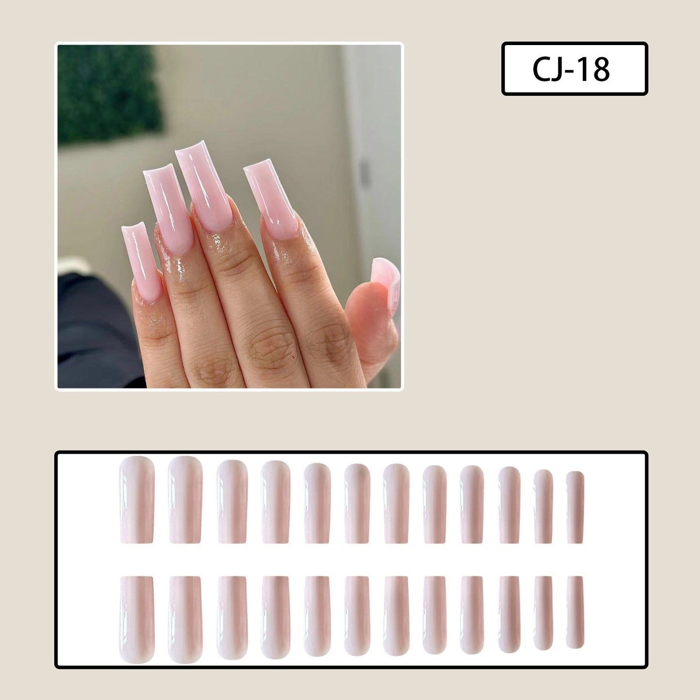 XL17 Pink Serenity High-end Press on Nails