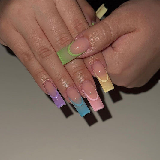 XL29 French Rainbow Dreams High-end Press on Nails