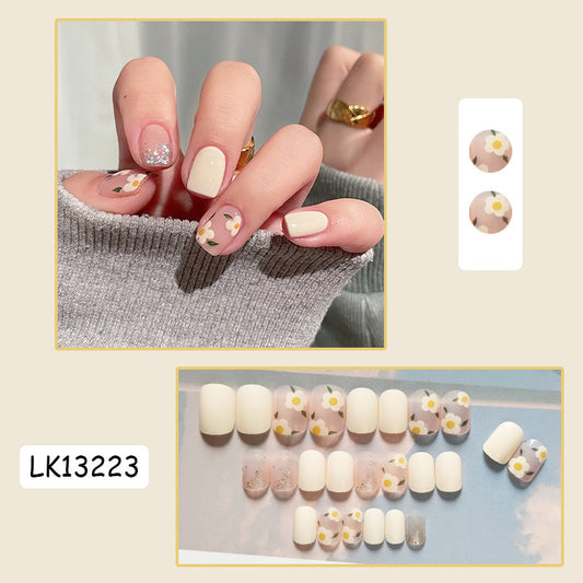 S53 Golden Blossoms High-end Press on Nails