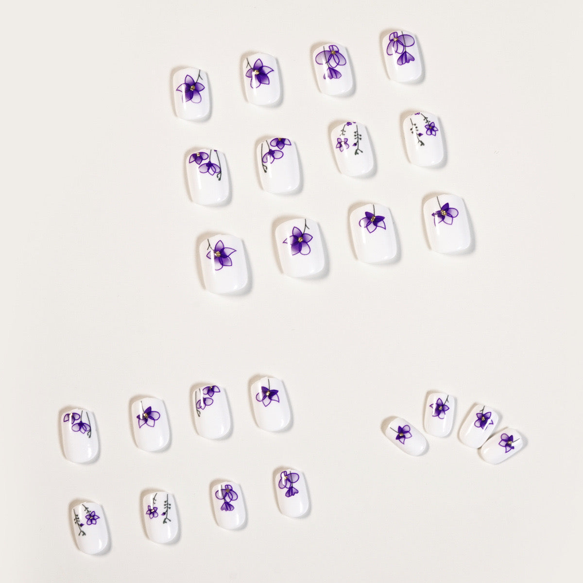 S07 Purple Heart Whispers High-end Press on Nails