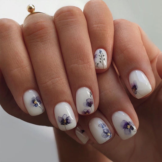 S07 Purple Heart Whispers High-end Press on Nails