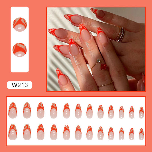 M34 Awakening in Orange High-end Press on Nails