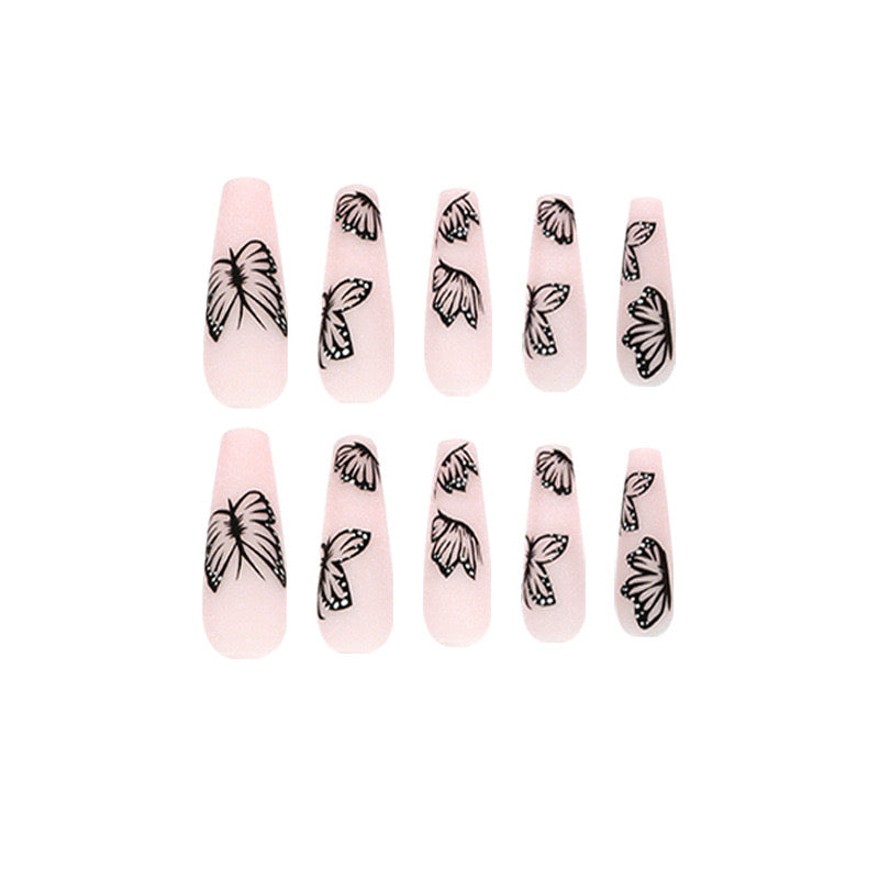 L25 Matte Night Butterfly High-end Press on Nails