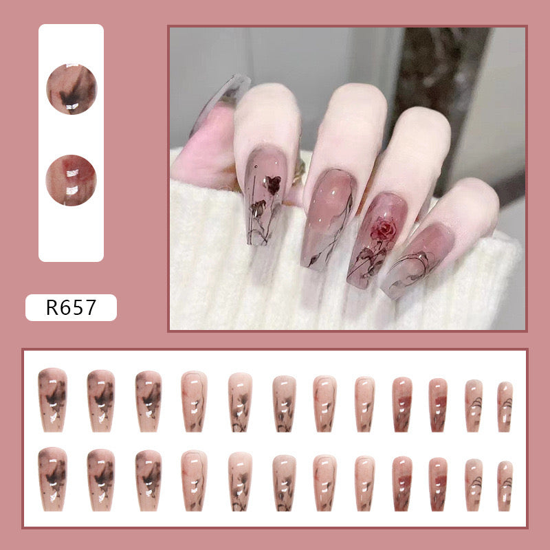 L68 Solitary Withered Rose High-end Press on Nails