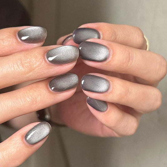 CE07 Luxury Gray cat eye nails