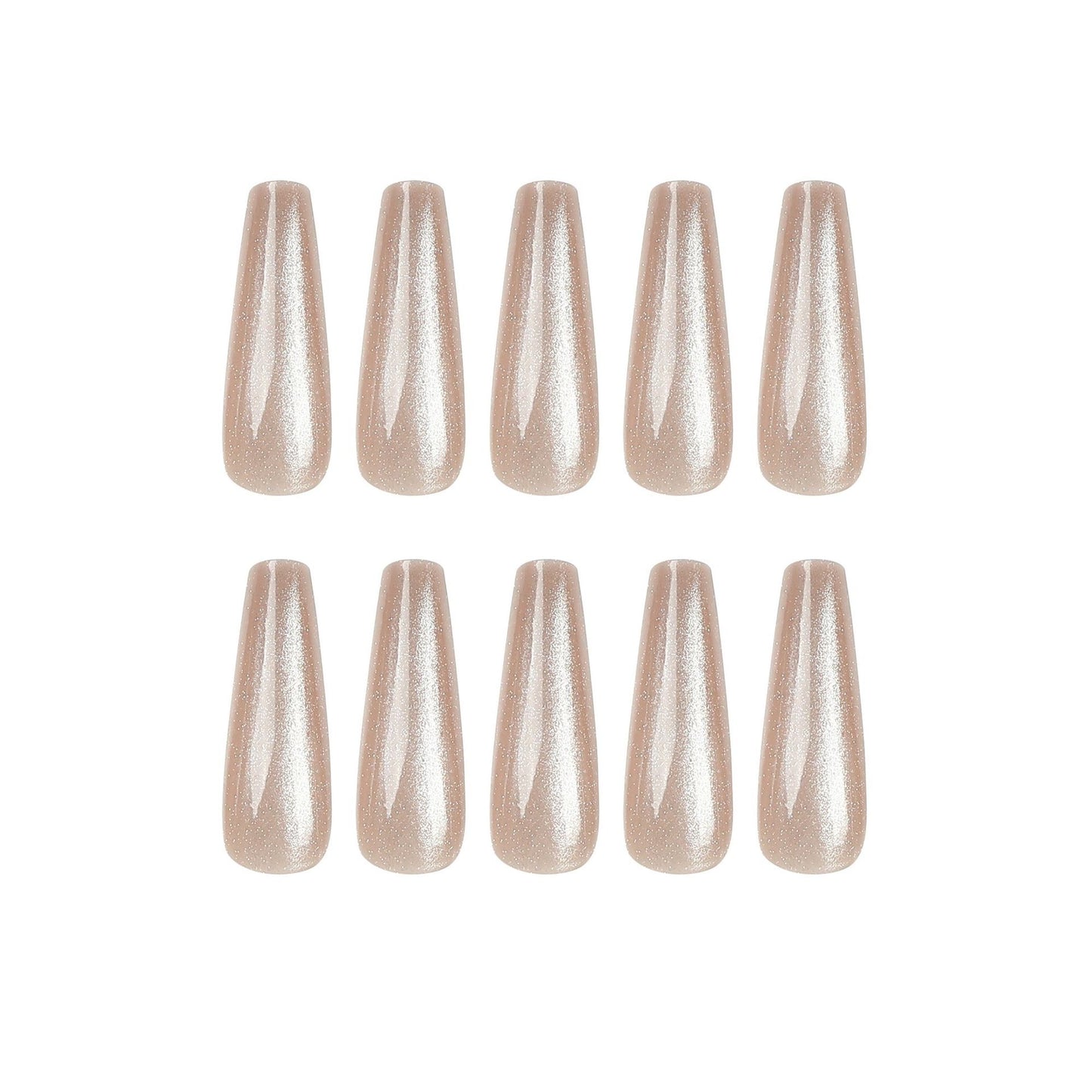 CE04 Boba milk tea color cat eye nails