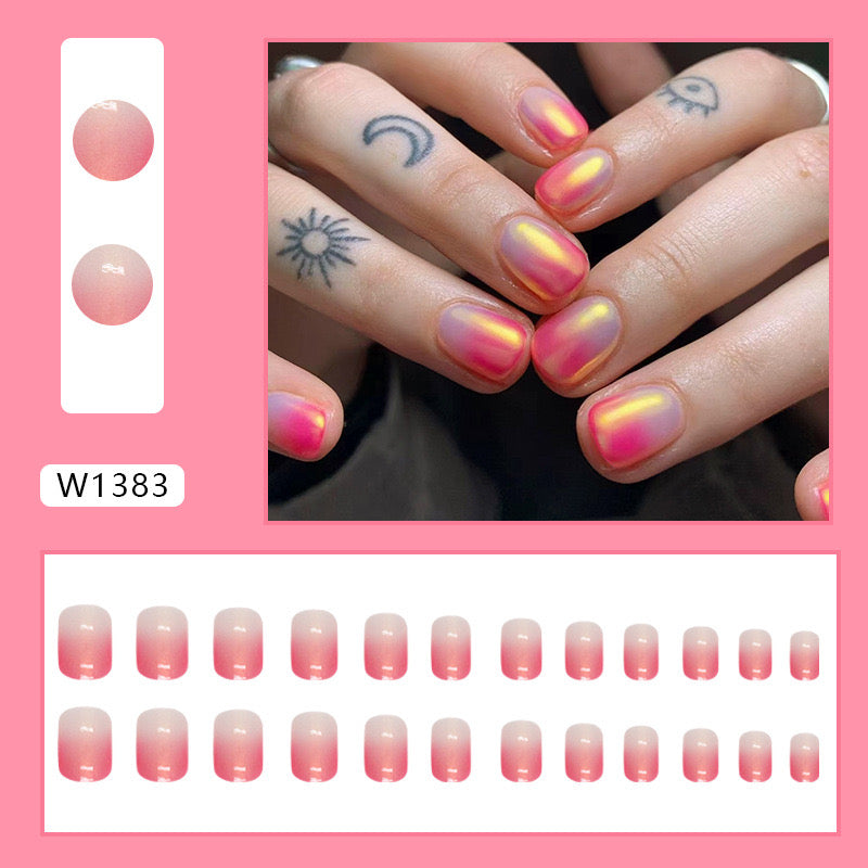 S78 Rose Gradient Glow High-end Press on Nails