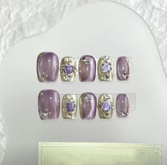 H3 Purple Bokhara Ru High-end Press on Nails