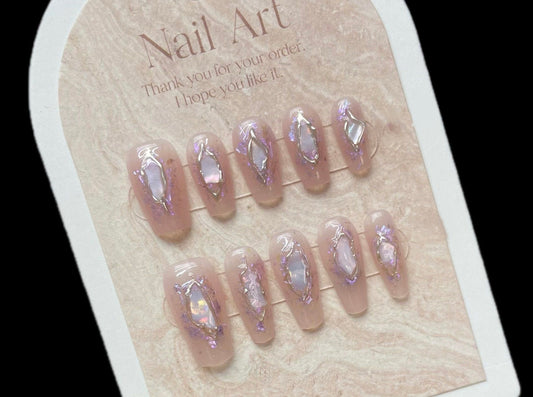 H6 Mermaid Princess Baroque High-end Press on Nails