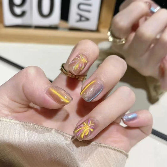 H8 Fireworks Blossom High-end Press on Nails