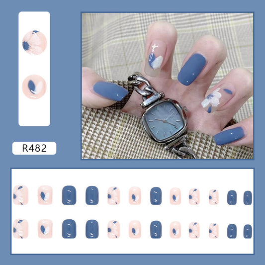 S32 Azure Blossoms High-end Press on Nails