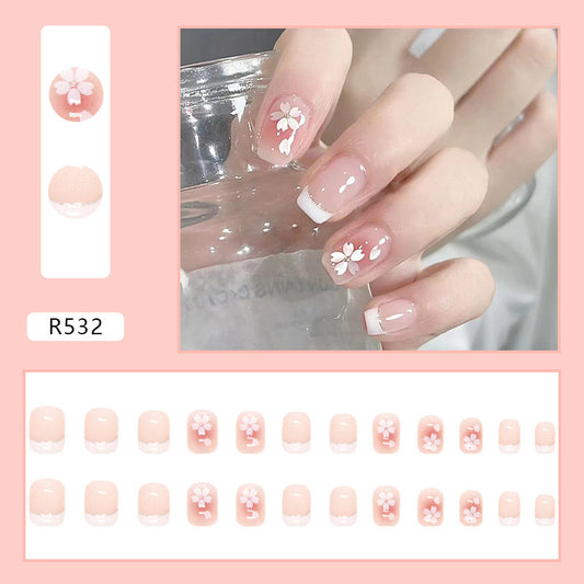 S16 Snowy Blossoms High-end Press on Nails