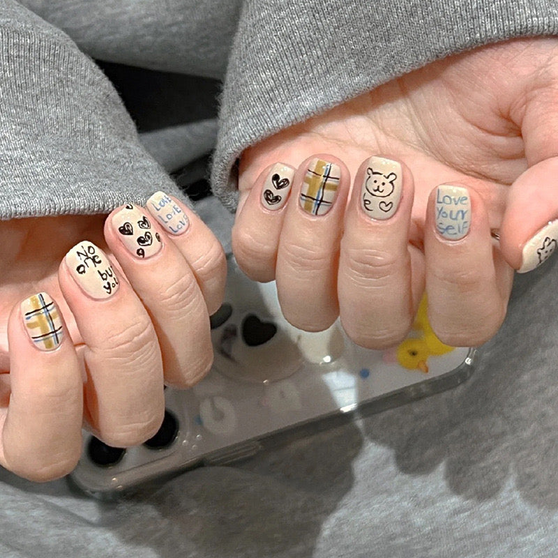 S14 Cute Bear High-end Press on Nails