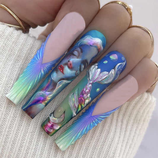 L41 Ocean Nymph High-end Press on Nails