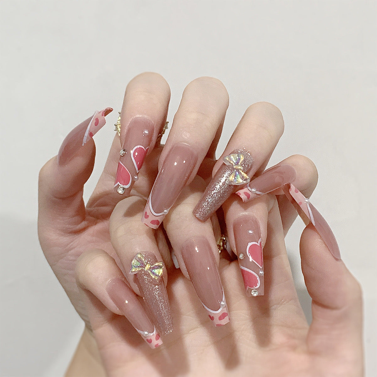 L07 Pink Dream Hearts – onenailoneday