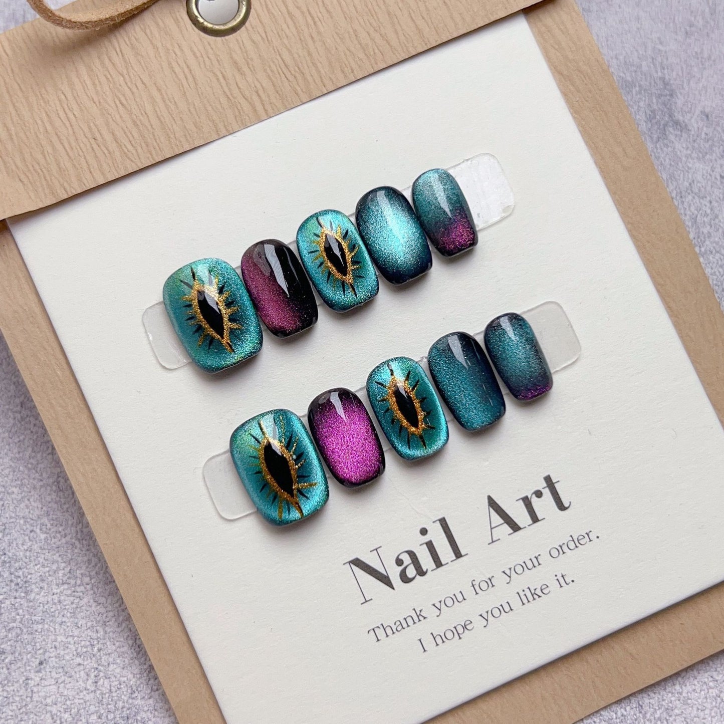 c02 cat eye nails Reusable Acrylic Nails