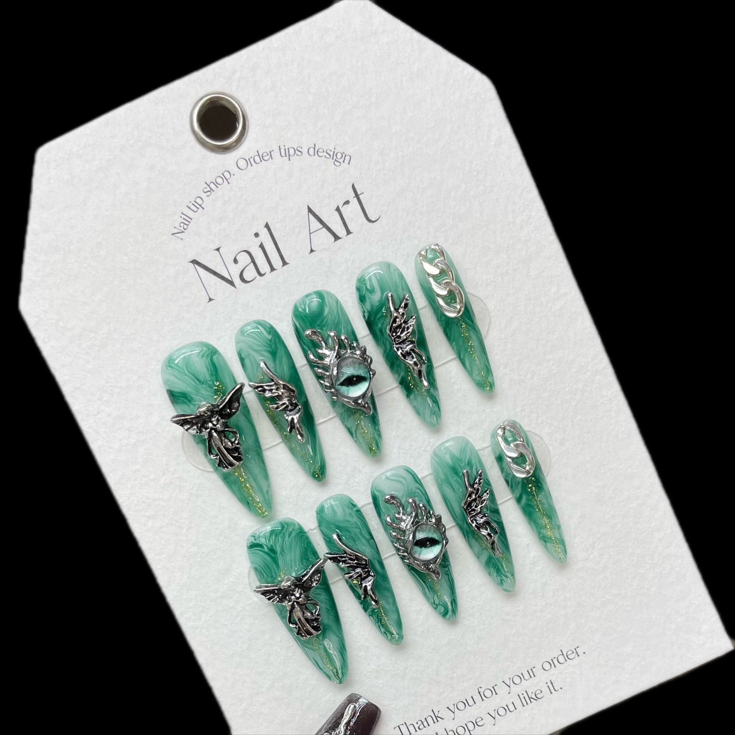 H166  Reusable Acrylic Nails High-end Press on Nails