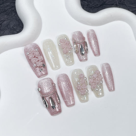 H74 Rose Manor High-end Press on Nails